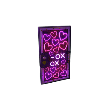Neon Hearts Sheet Metal Door
